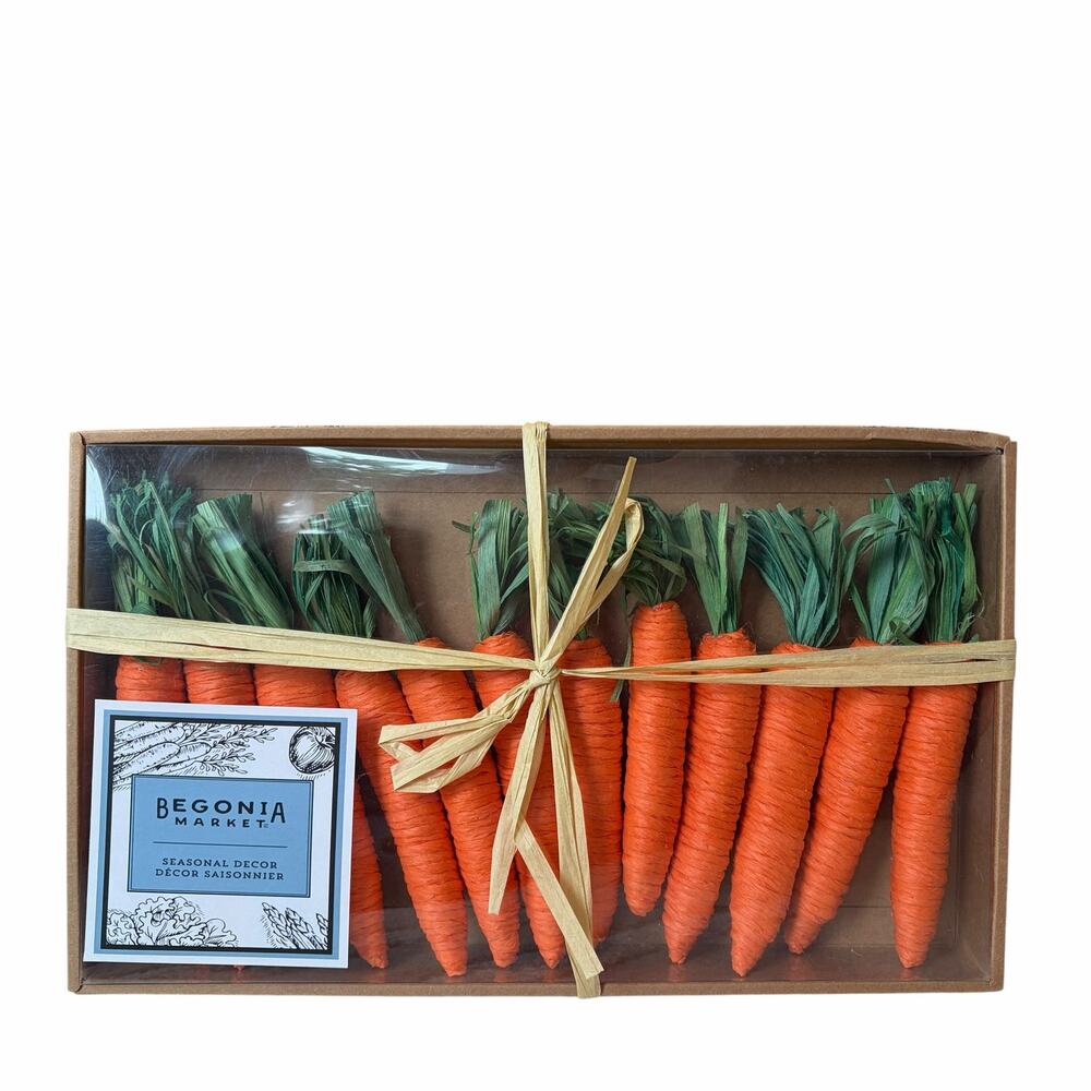 NEW Begonia Market Carrots Kitchen Decor Spring Easter Basket Fillers Set of 12